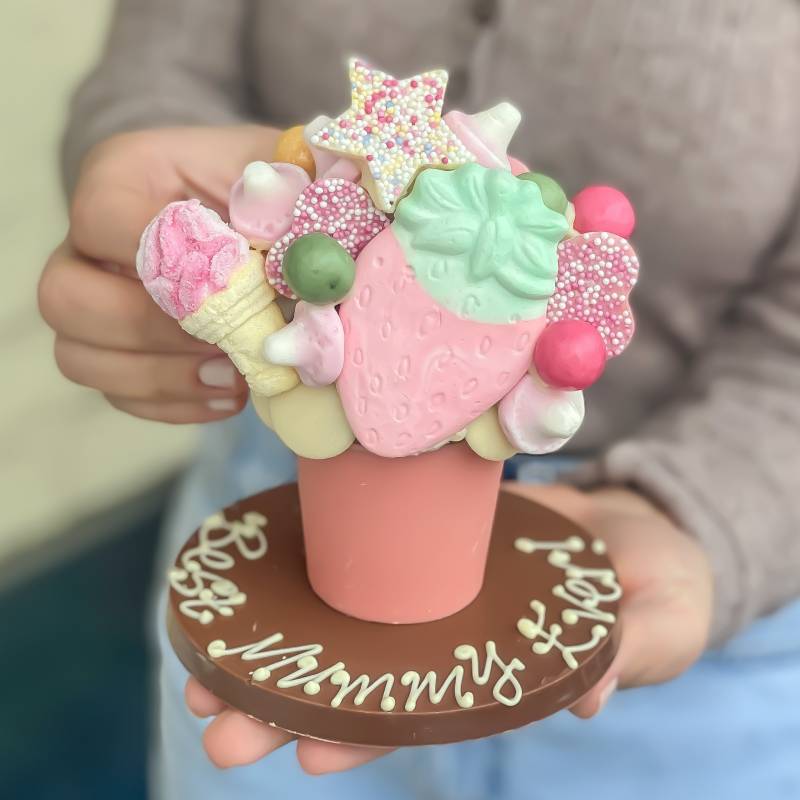 Mini Pink Chocolate Smash Flower Pot