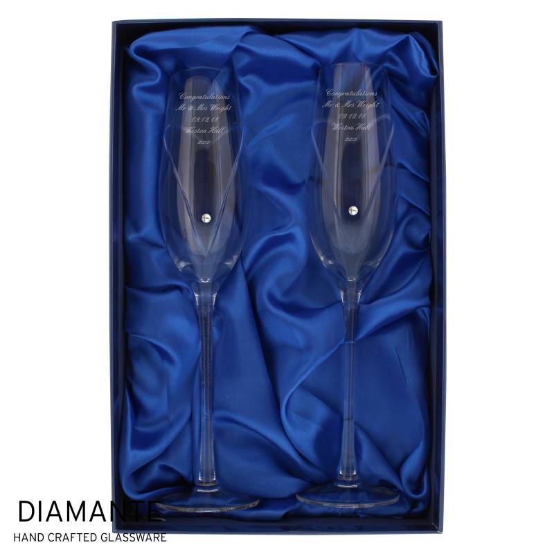 Personalised Swarovski Heart Flutes