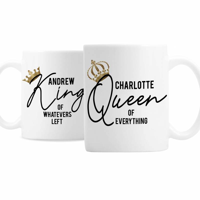 Personalised King and Queen of Everything Mug Set