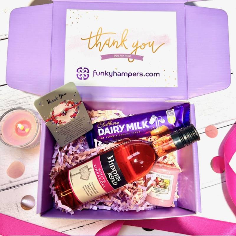 Thank You Rose Wine Treats Box